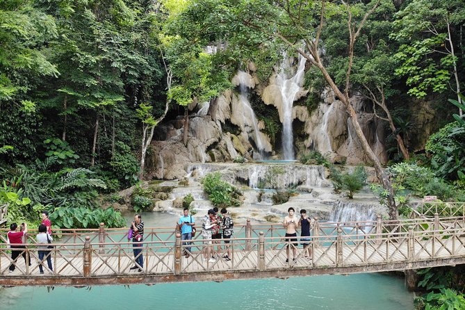 Full Day Trek to Kuang Si Waterfalls, Remote Village - Arriving above Kuang Si Falls