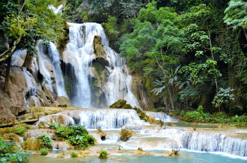 Kuang Si Waterfall, Tree Top Cafe, Ziplining - Lunch, coffee, and the early departure