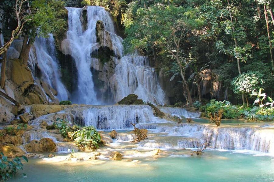 Luang Prabang: Afternoon Kuang Si Waterfalls & Sunset Cruise - Kuang Si Falls in the afternoon