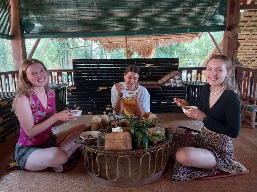 Luang Prabang: Bamboo Experience & Kuang Si Falls Tour - Cooking bamboo shoots for lunch