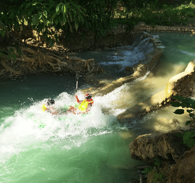 Luang Prabang: Kuang Si Waterfall Jungle Rafting - What the creek ride actually feels like