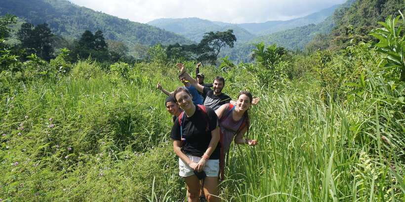 Vang Vieng: Jungle & Caves Full-Day Private Trekking Tour - Descending toward Secret Eden