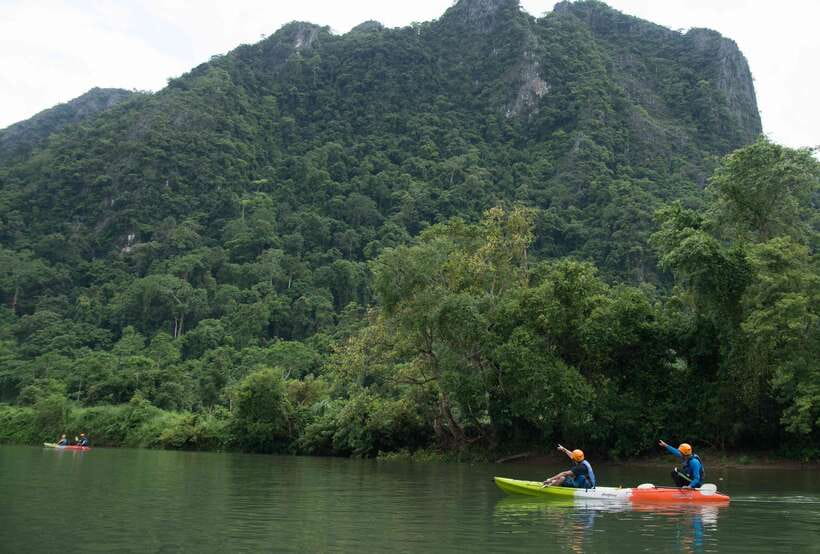 Vang Vieng: Kayaking & Cave Tubing with Zip Line/Blue Lagoon - Returning by kayak or vehicle