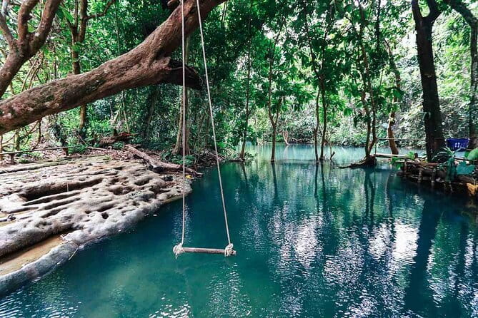 Vang Vieng Tour A Blue lagoon 3 with Caves and Zipline - The 5-kilometer Nam Song paddle slows things down
