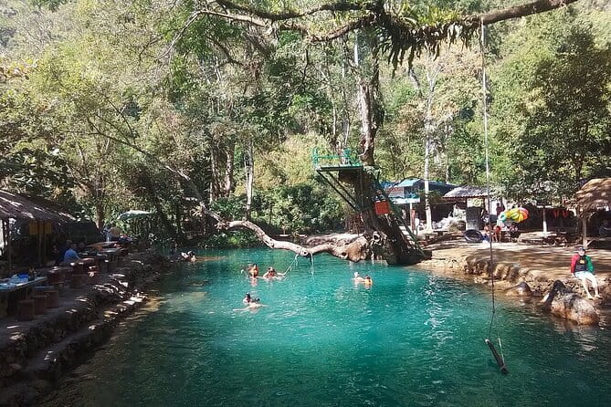 Vang Vieng Tour A Blue lagoon 3 with Caves and Zipline - Blue Lagoon 3 finishes the day on a relaxed note