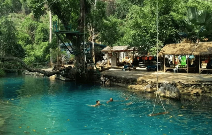 Vang Vieng: Zipline&Kayaking&BlueLagoon 1 - Ziplining above green forest and rivers